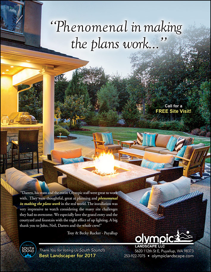 Outdoor room construction testimonial from a Puyallup, WA customer as seen in South Sound Magazine.