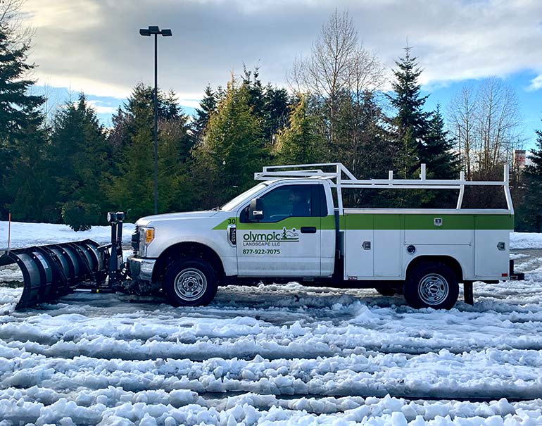 Commercial snow and ice removal companies in Tacoma, Puyallup, and Puget Sound WA - Olympic Landscape LLC.